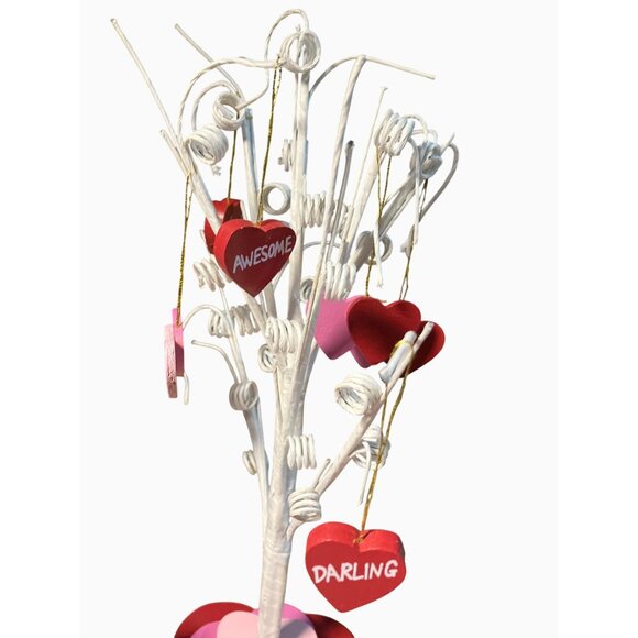 Valentines Day Tree with Figurines & Heart Ornaments Set - Picture 2 of 14